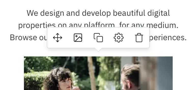 The Edit Image picture icon in the editing menu on mobile
