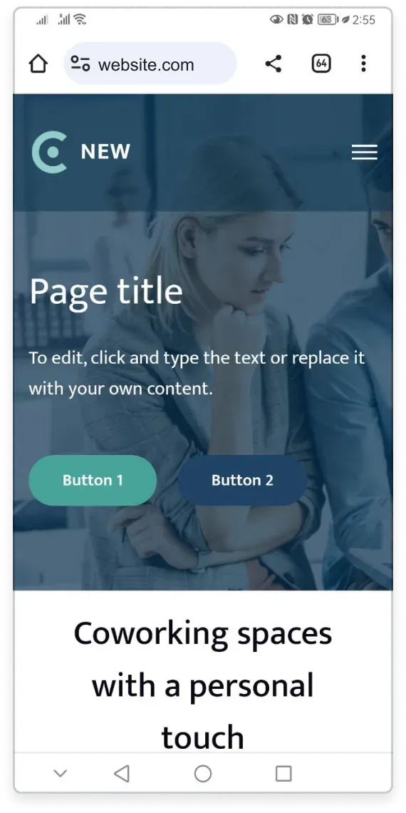 A website block shown stacked vertically in a single column on a mobile screen