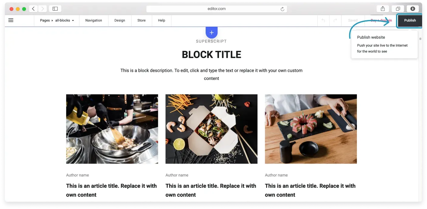 The site being saved automatically as part of publishing