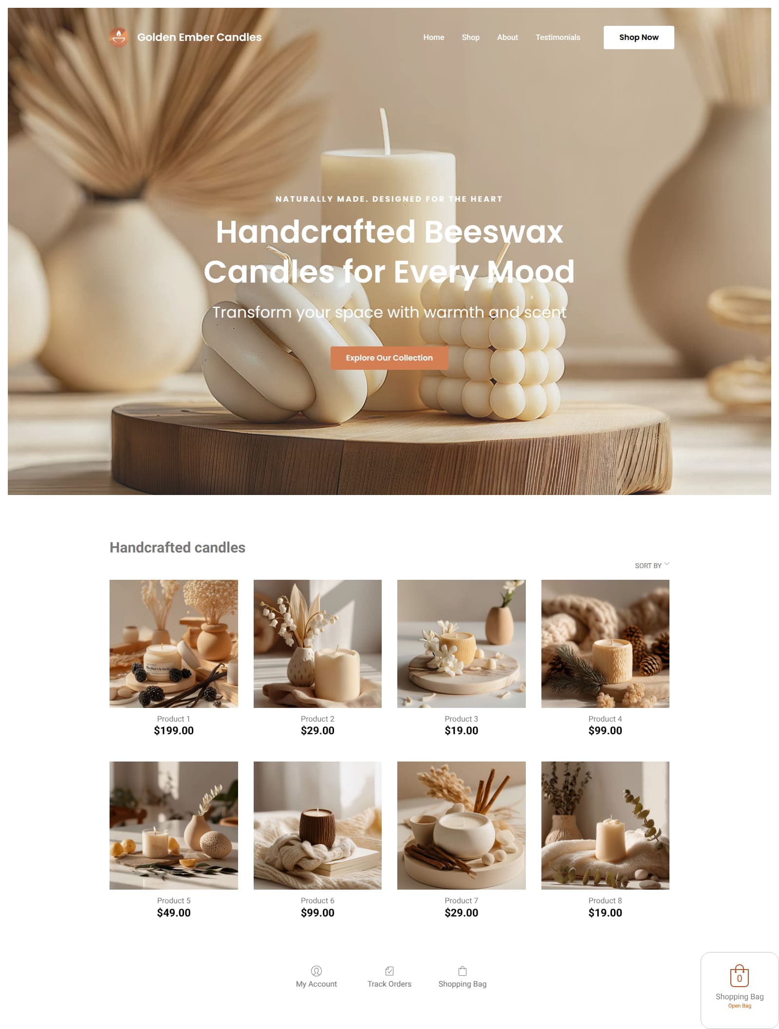 Handcrafted candles